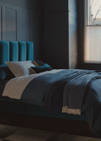 Blue Bedroom Vispring Bed Interior Design